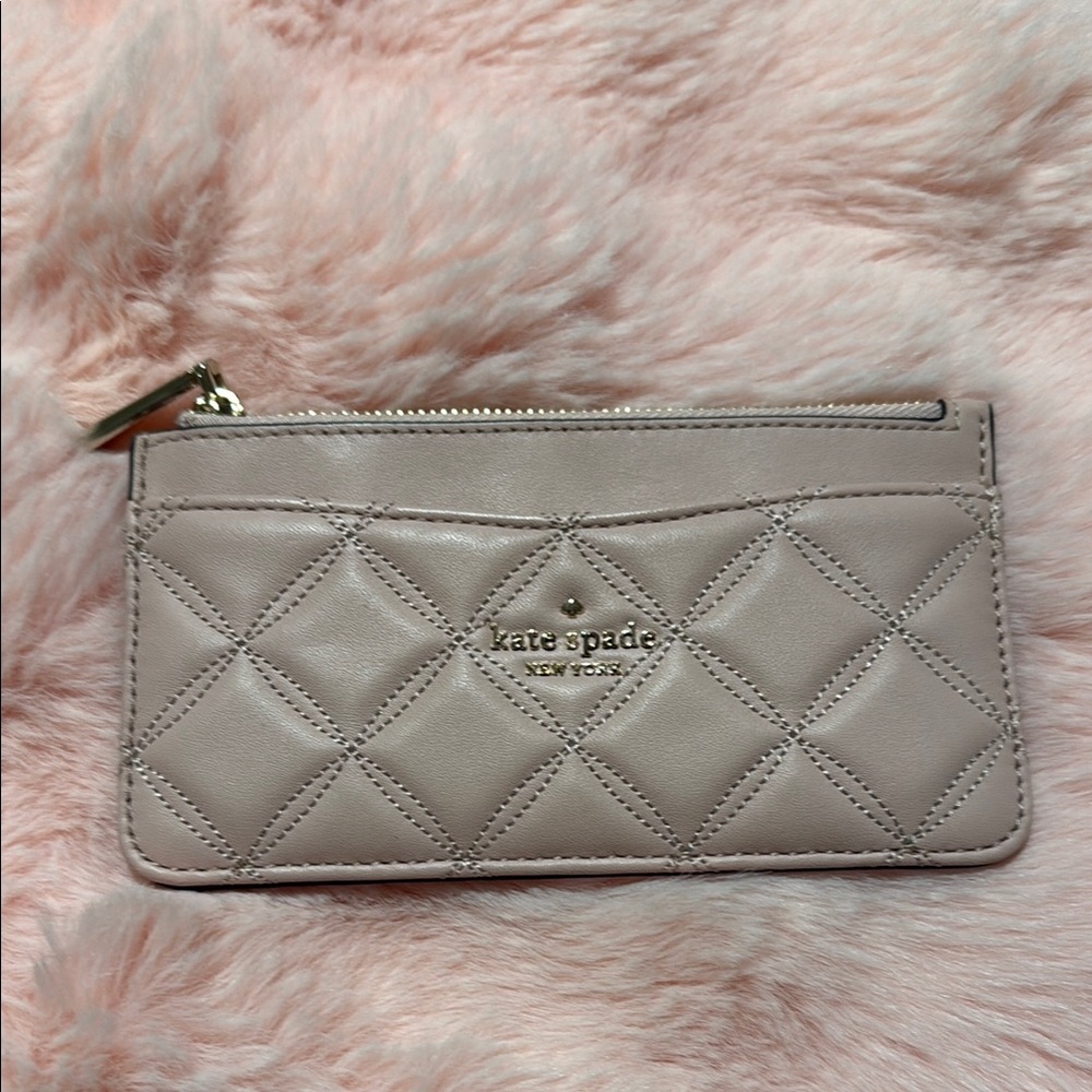 Kate Spade Rose smoke Quilted Clutch Wristlet